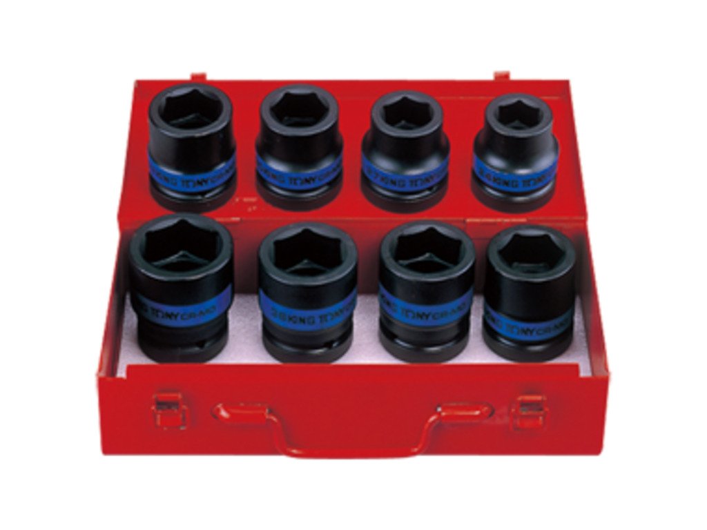 KING TONY Набор головок ударных 1" 8 ед. 6-ти гранные, 24-41мм | 8410MP