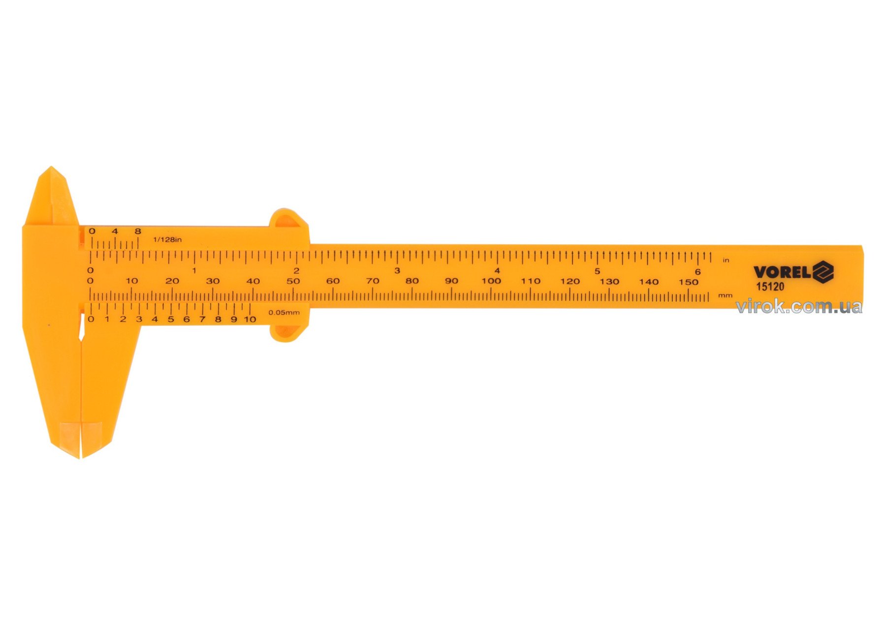 VOREL Штангенциркуль пластиковий : L= 150 мм, точність- 0,05 мм  | 15120
