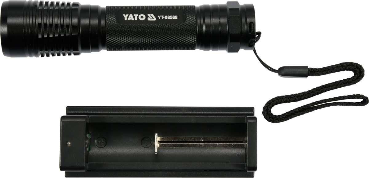 YATO Ліхтар світлодіодний (XPG3 CREE), акумулят. Li-Ion- 2.2A, Р= 6 Вт, Ф= 500 lm. Ø= 28 мм x 120 мм