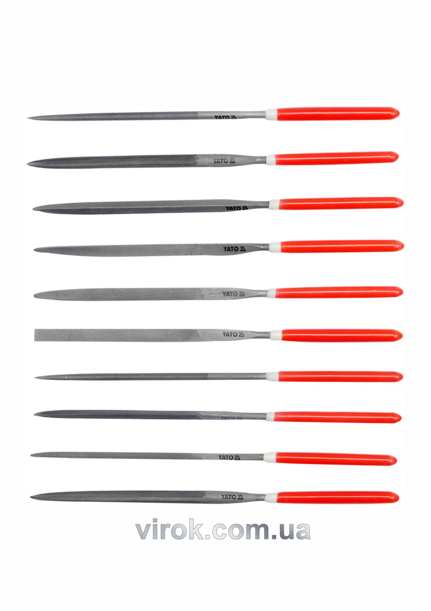 YATO Надфілі YATO : L= 180/85 мм, b= 5 мм. Набір 10 шт.  | YT-6165