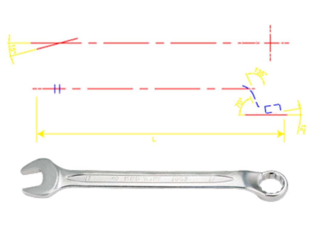 KING TONY Ключ рожково-накидной с изгибом 45° 8mm | 1063-08