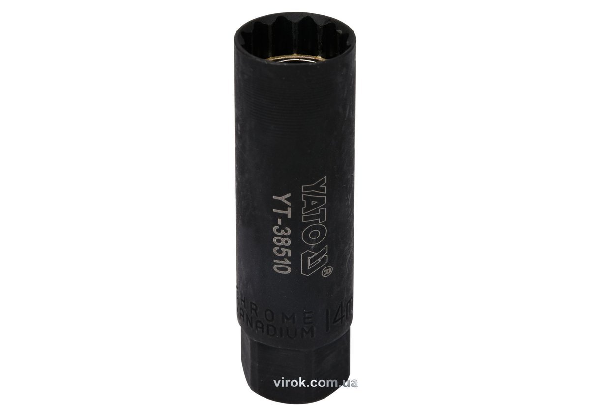 YATO Головка торцева 12-гранна до свічок двигунів YATO : квадрат 3/8", М14 CrMo  | YT-38510