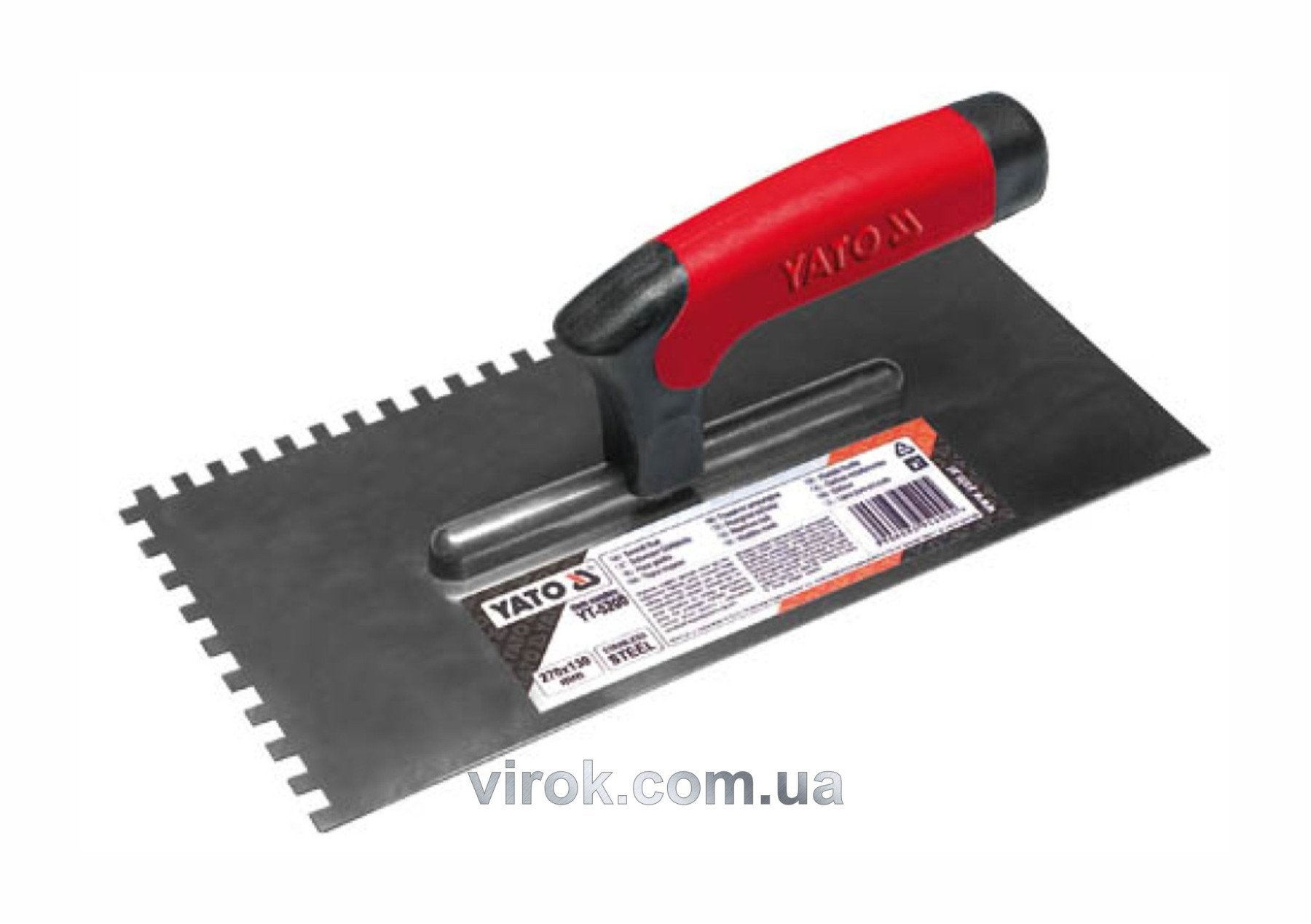 YATO Терка гладилка зубчата YATO : 270х130 мм, зуб 8х8 мм. нержавіюча  | YT-5203