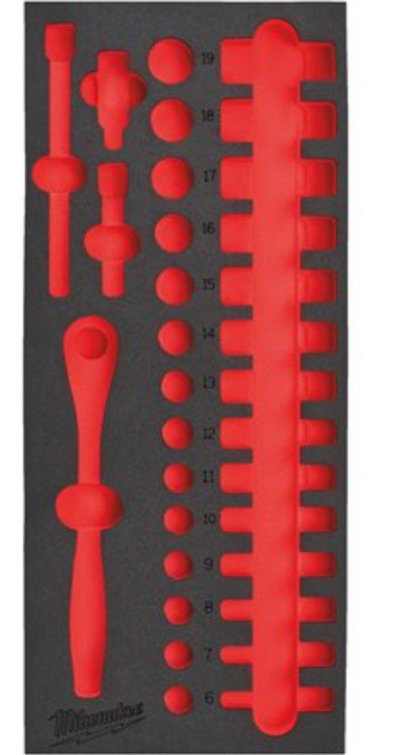 MILWAUKEE Ложемент для головок хромованих 3/8'' (32шт) | 4932493663