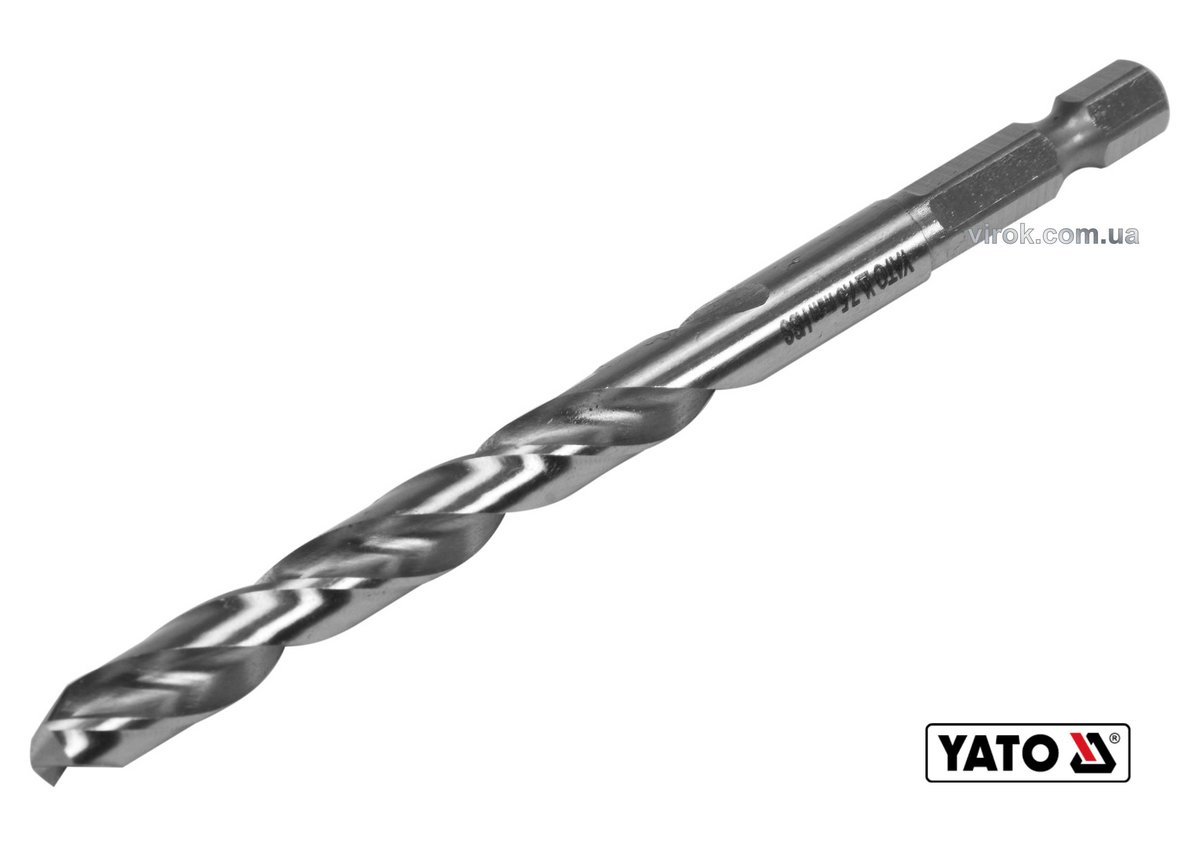 YATO Свердло по металу YATO: HSS6542, Ø=7.5мм, HEX-1/4", l=109/69мм, для нержав., конструкт., легов.