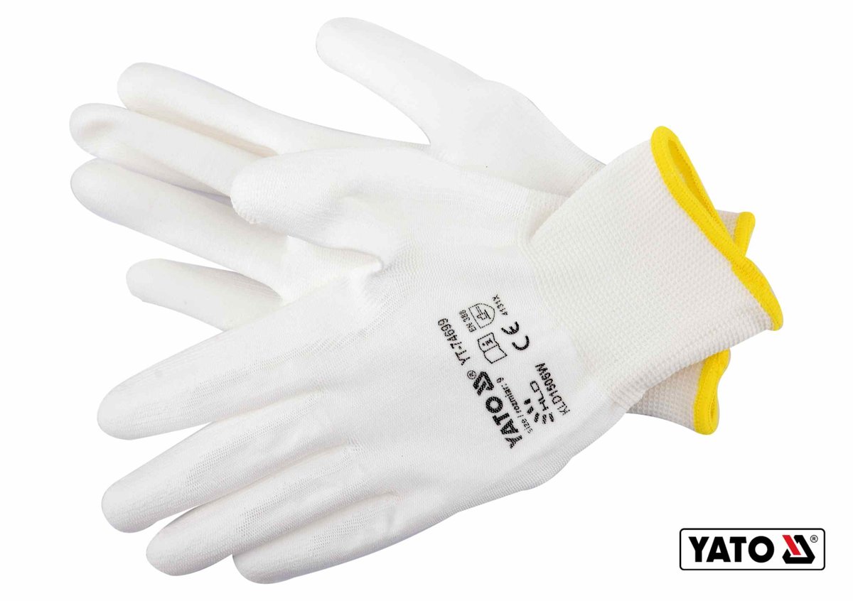 YATO Рукавиці робочі нейлонові YATO білі, розмір 9  | YT-74699