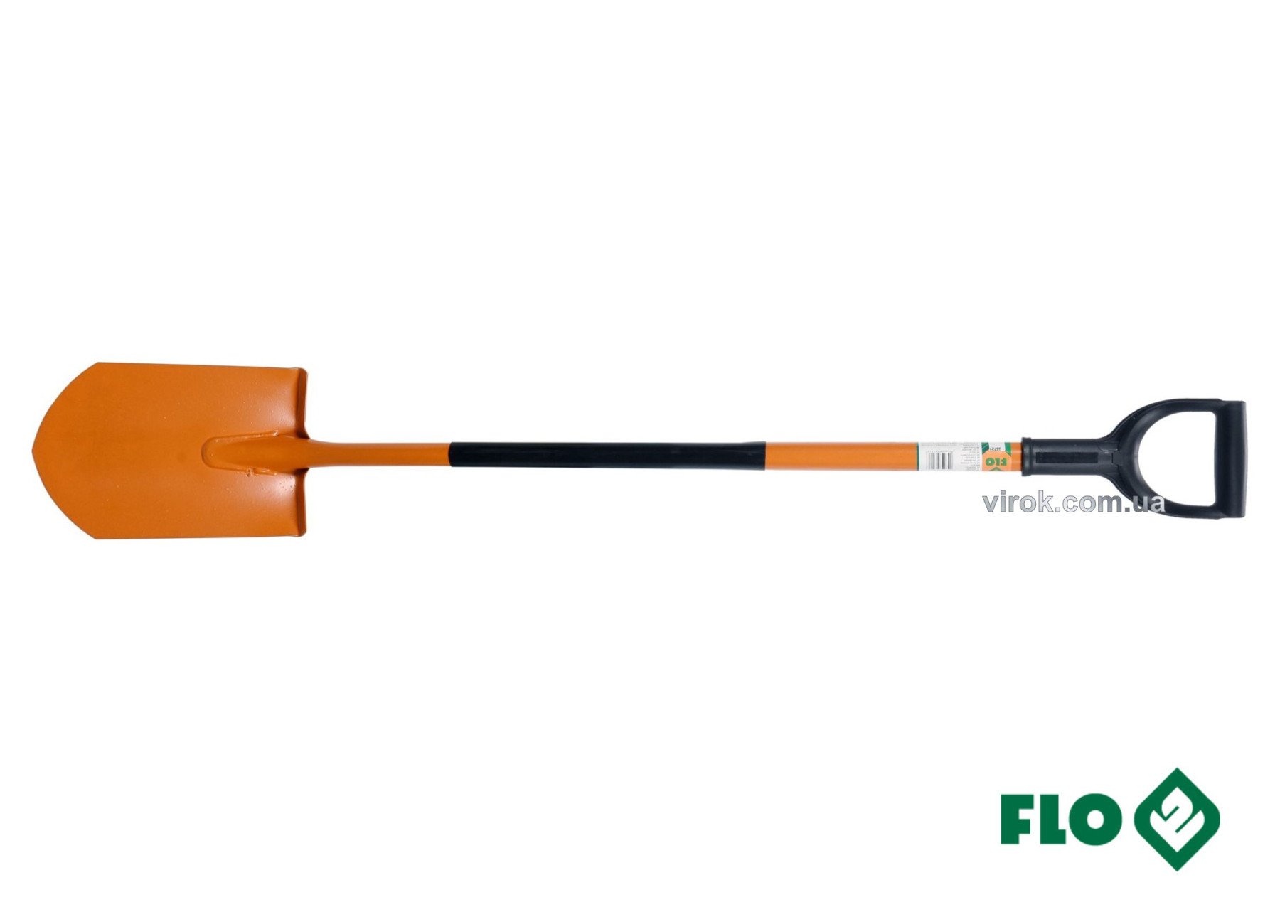 FLO Лопата штикова гостра : металева основа HRC 45, пластикова ручка  | 35721