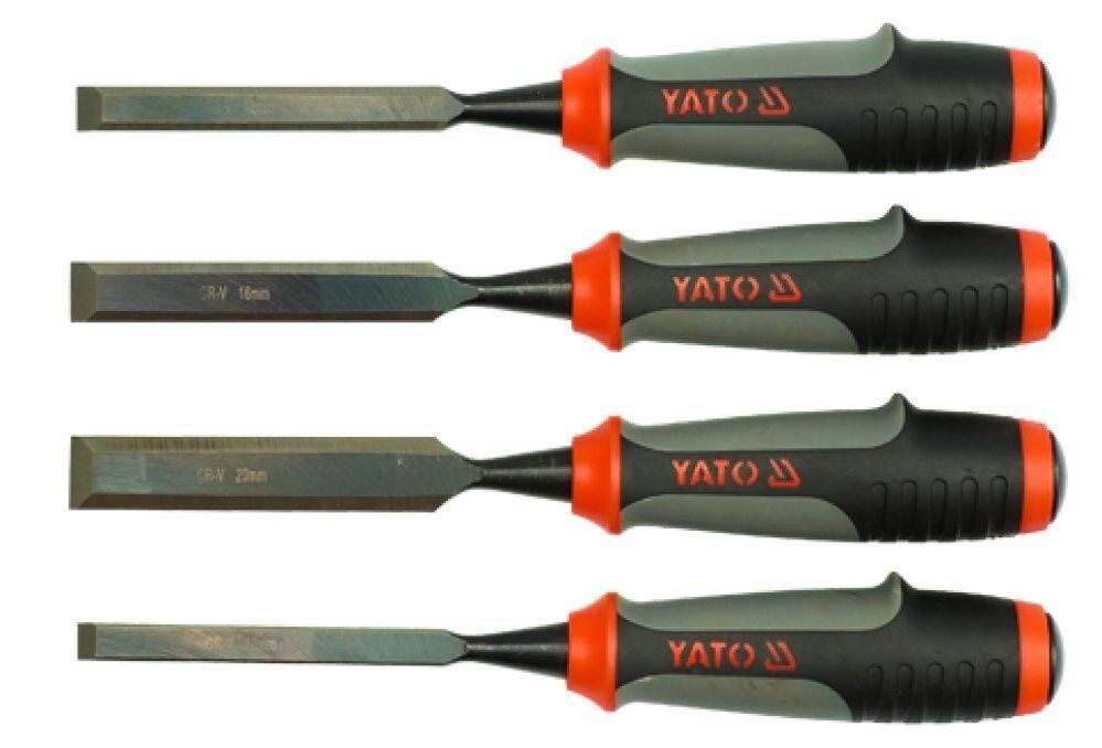 YATO Стамески з полімерними ручками YATO : b= 10-12-16-20 мм, CrV. набір 4 шт.  | YT-6281