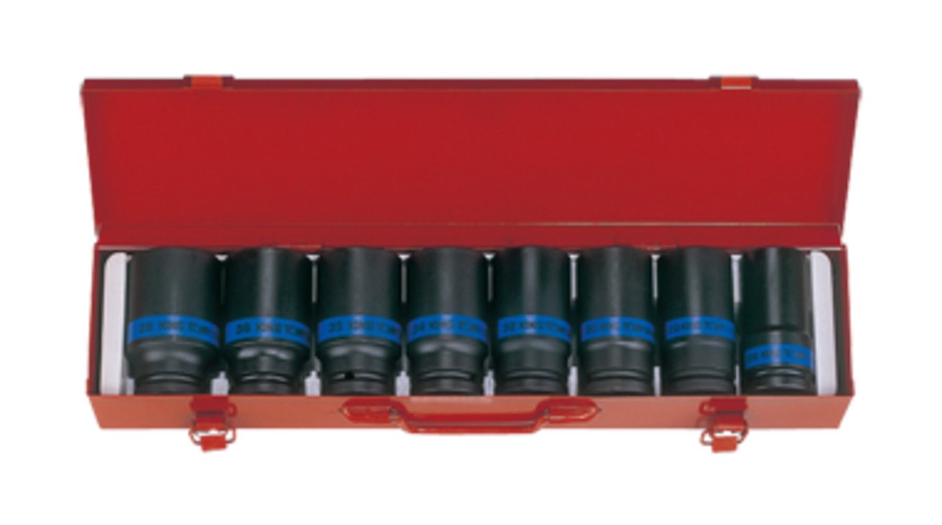 KING TONY Набор головок ударных 3/4" 8 ед. 6-ти гранные,длинные 26-38мм | 6410MP