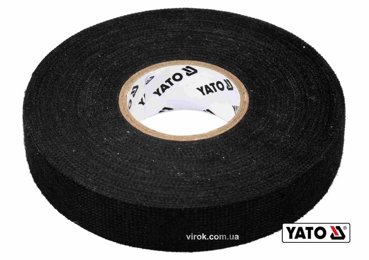 YATO Стрічка ХБ : 25 м x 19 x 0.3 мм,(тканинна основа) t= -40°С - +105°С для мотання пучків кабелів
