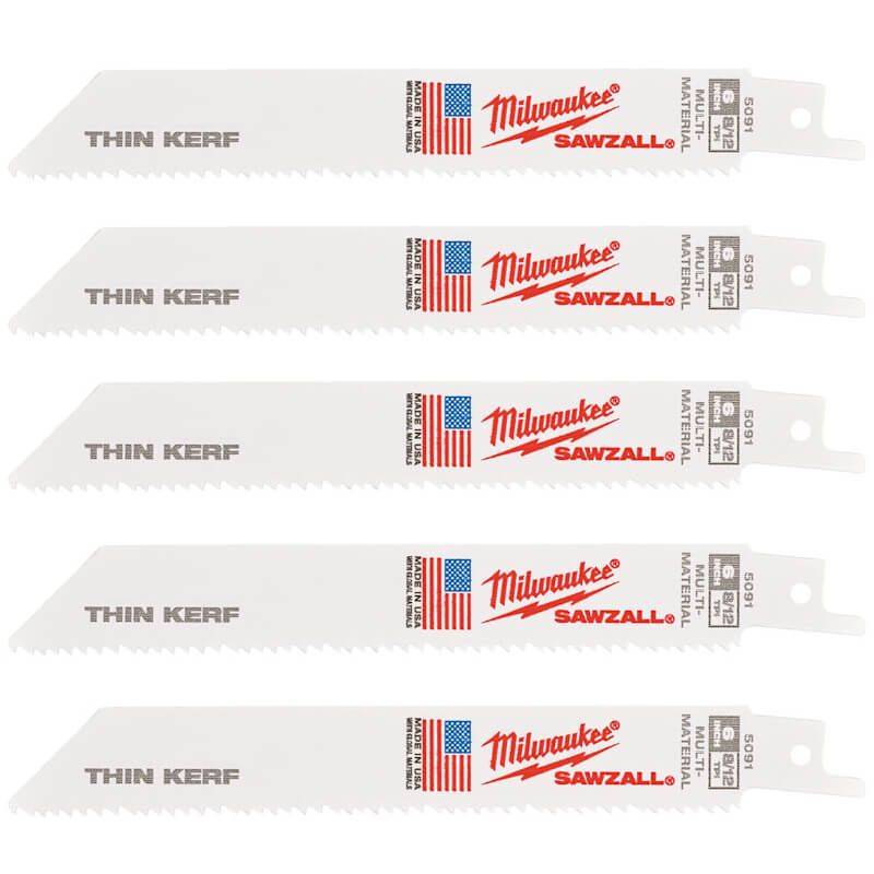 MILWAUKEE Полотно для шабельних пил THIN KERF, 150х3,1/2,1мм, (5шт), (універсальні)