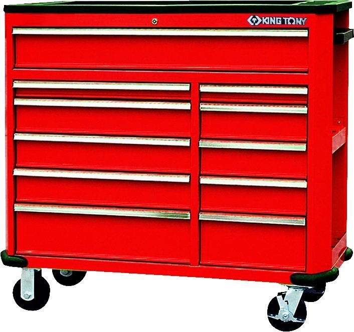 KING TONY Тумба инструментальная 11 полочная красная. | 87B31-11BA