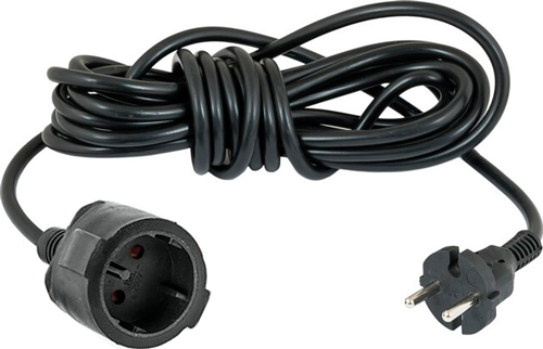 Подовжувач мережевий VIROK: l= 15 м, з 1 гніздом без заземлення, чорний(садовий)