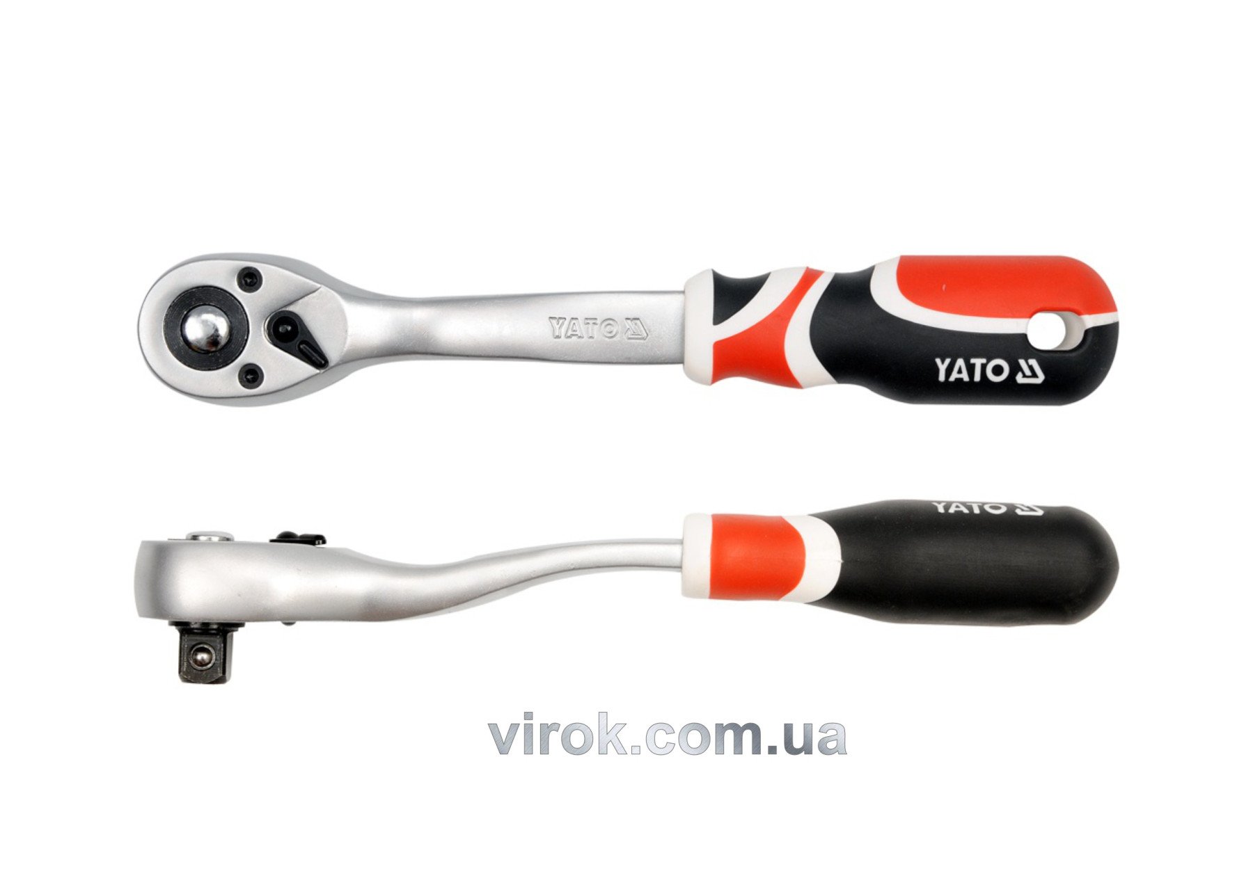 YATO Тріщатка YATO : квадрат 1/2", L= 255 мм, 72T, вигнута ручка  | YT-0732