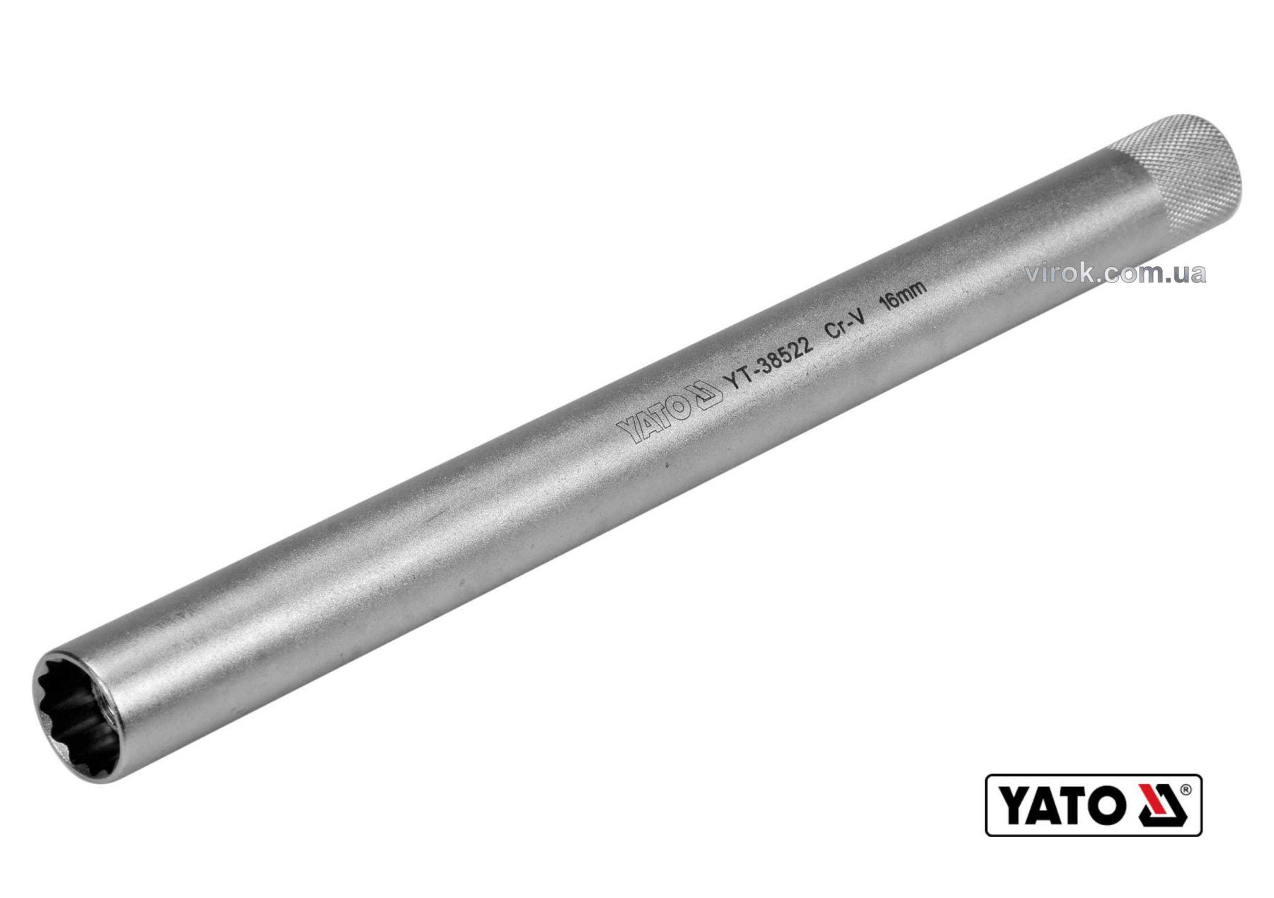 YATO Головка торцева 12-гранна до свічок двигунів YATO : квадрат 3/8", M16 L= 250 мм, Cr-V  | YT-385