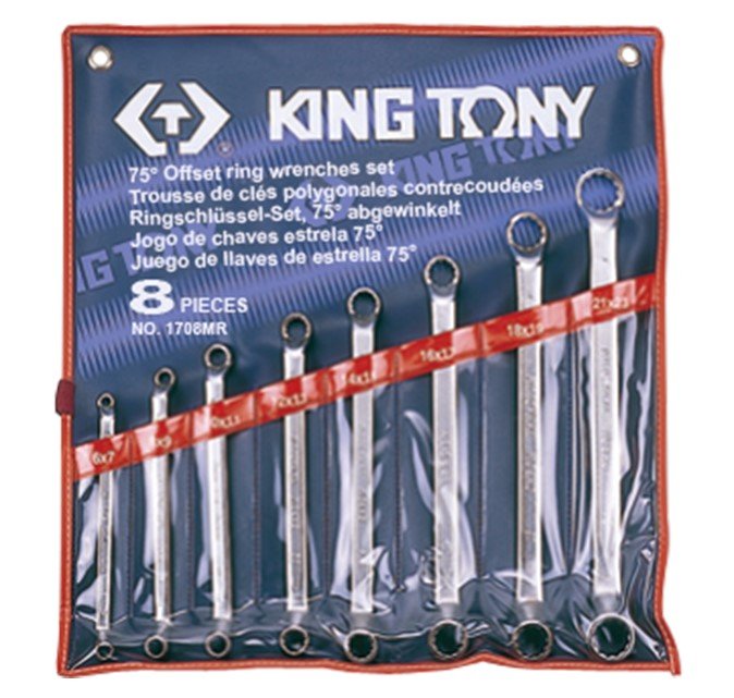 KING TONY Набор ключей накидных 8шт. (6-23мм) | 1708MR