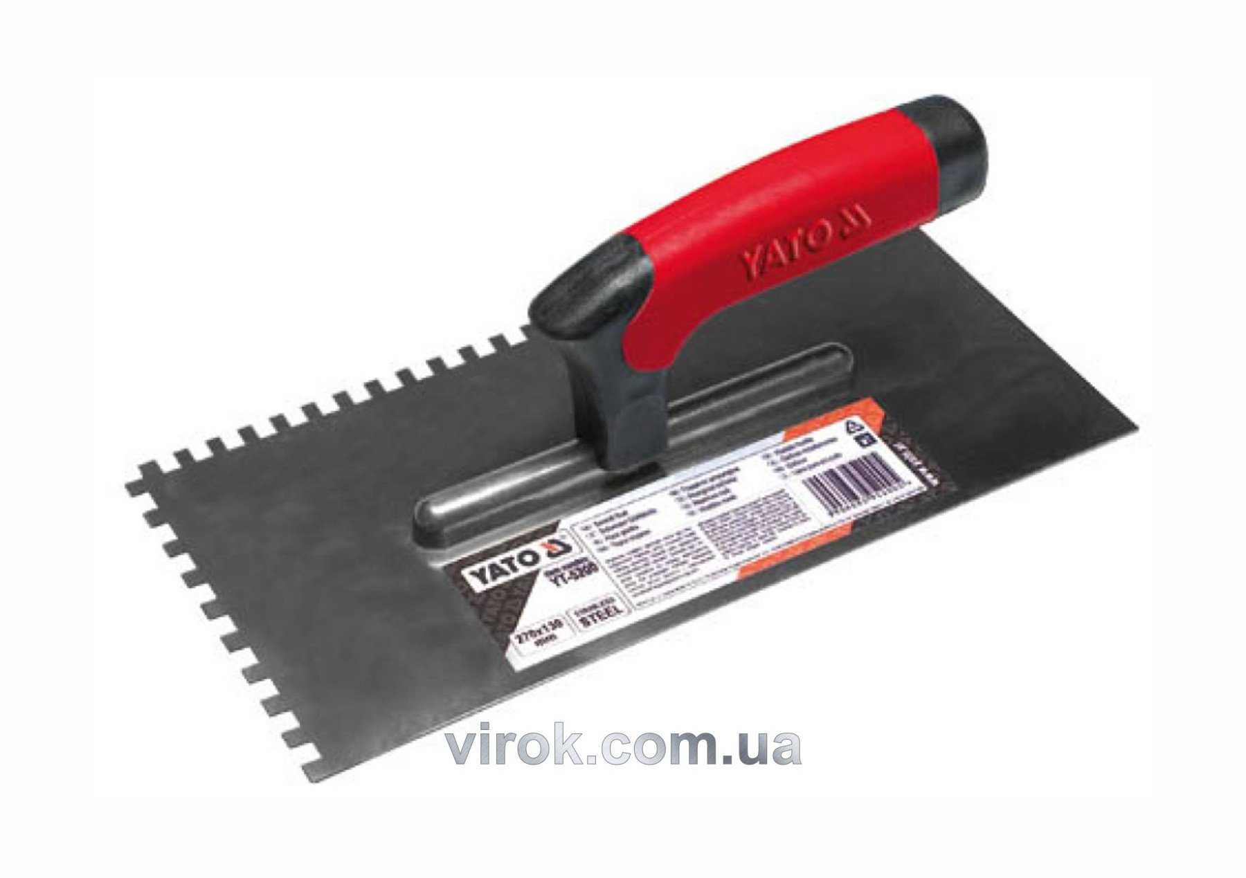 YATO Терка гладилка зубчата YATO : 270х130 мм, зуб 10х10 мм. нержавіюча  | YT-5204