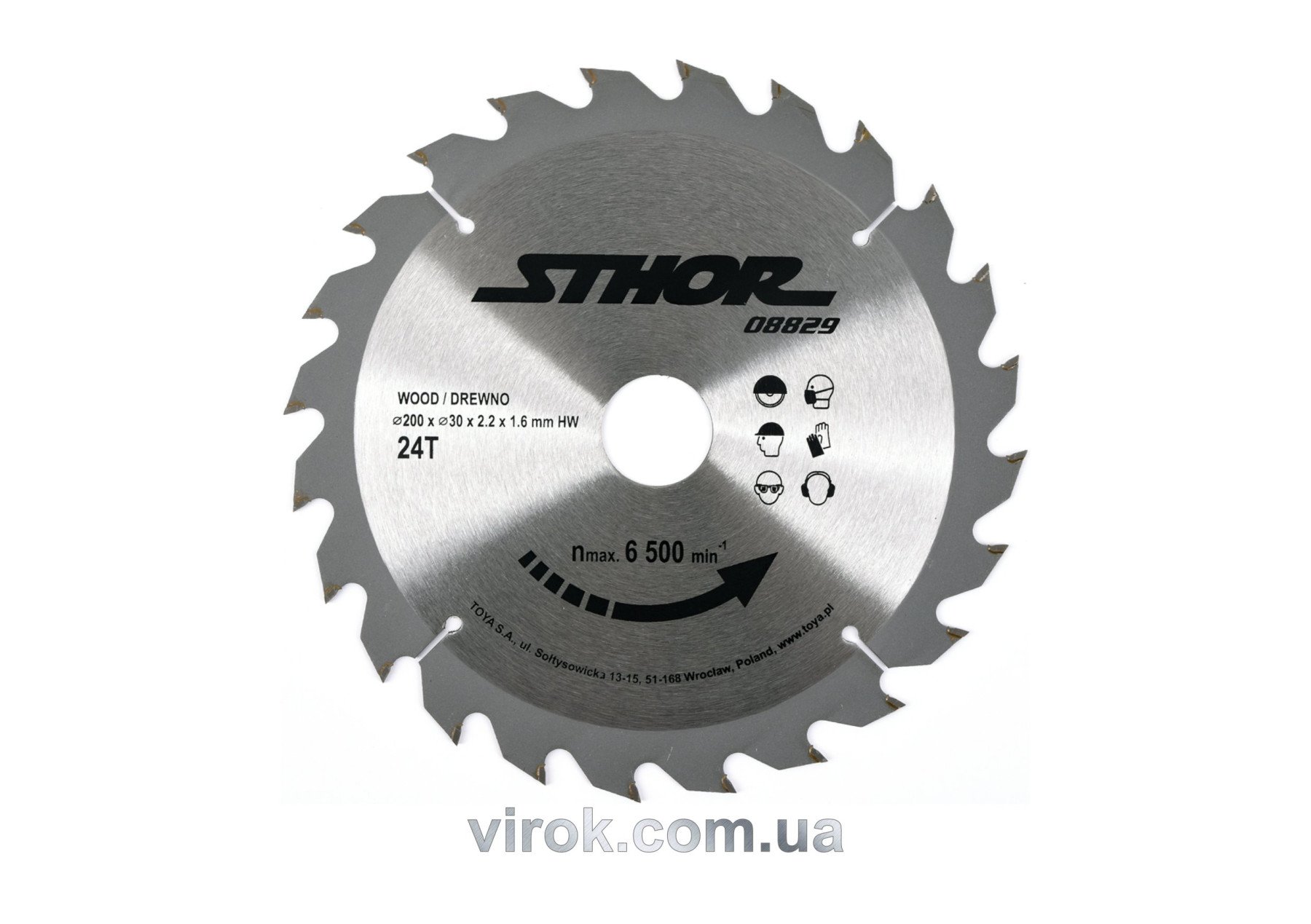 STHOR Диск пильний по дереву . Ø= 200/30 мм, h= 2,2 мм, 24 зуби  | 08829