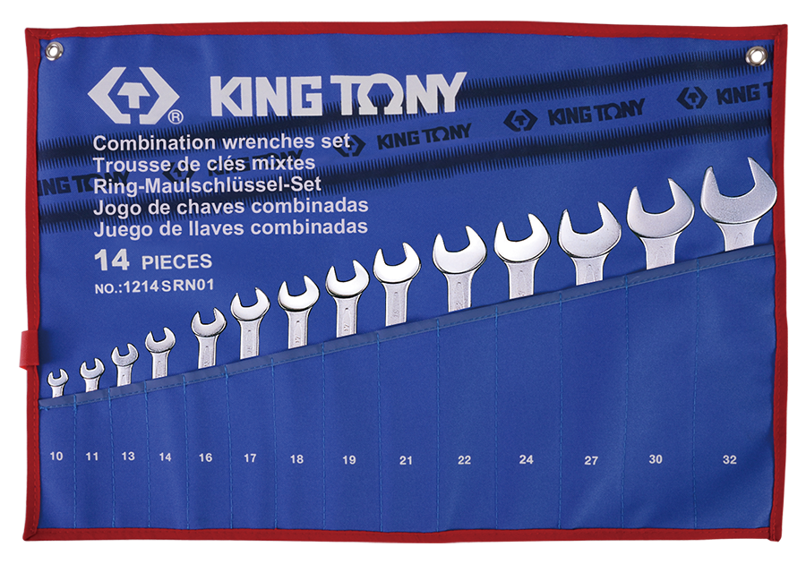 KING TONY Набор ключей дюймовых 14шт 3/8"~1-1/4" (TETORON) | 1214SRN01