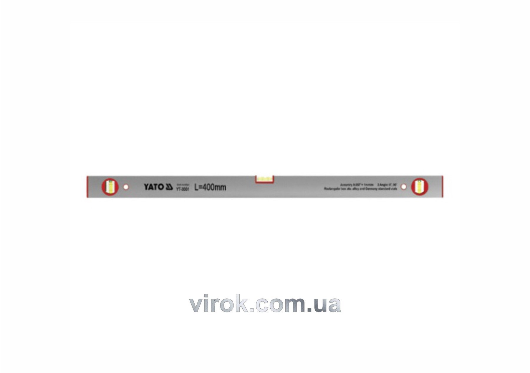 YATO Рівень алюмінієвий YАТО : L= 40 см. 3 капсули  | YT-3001