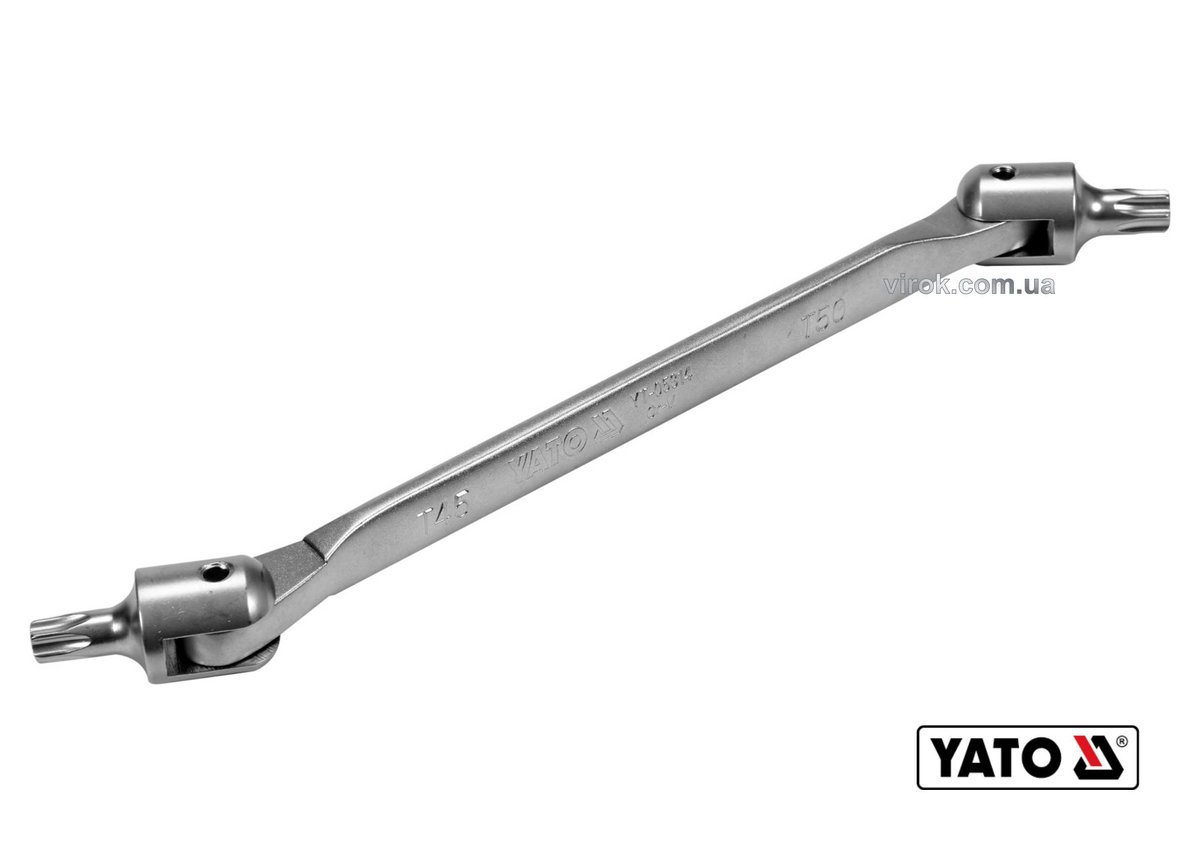 YATO Ключ TORX 2-сторонній на шарнірах YATO : Т45 х Т50, L= 243 мм, Cr-V (DW) | YT-05314