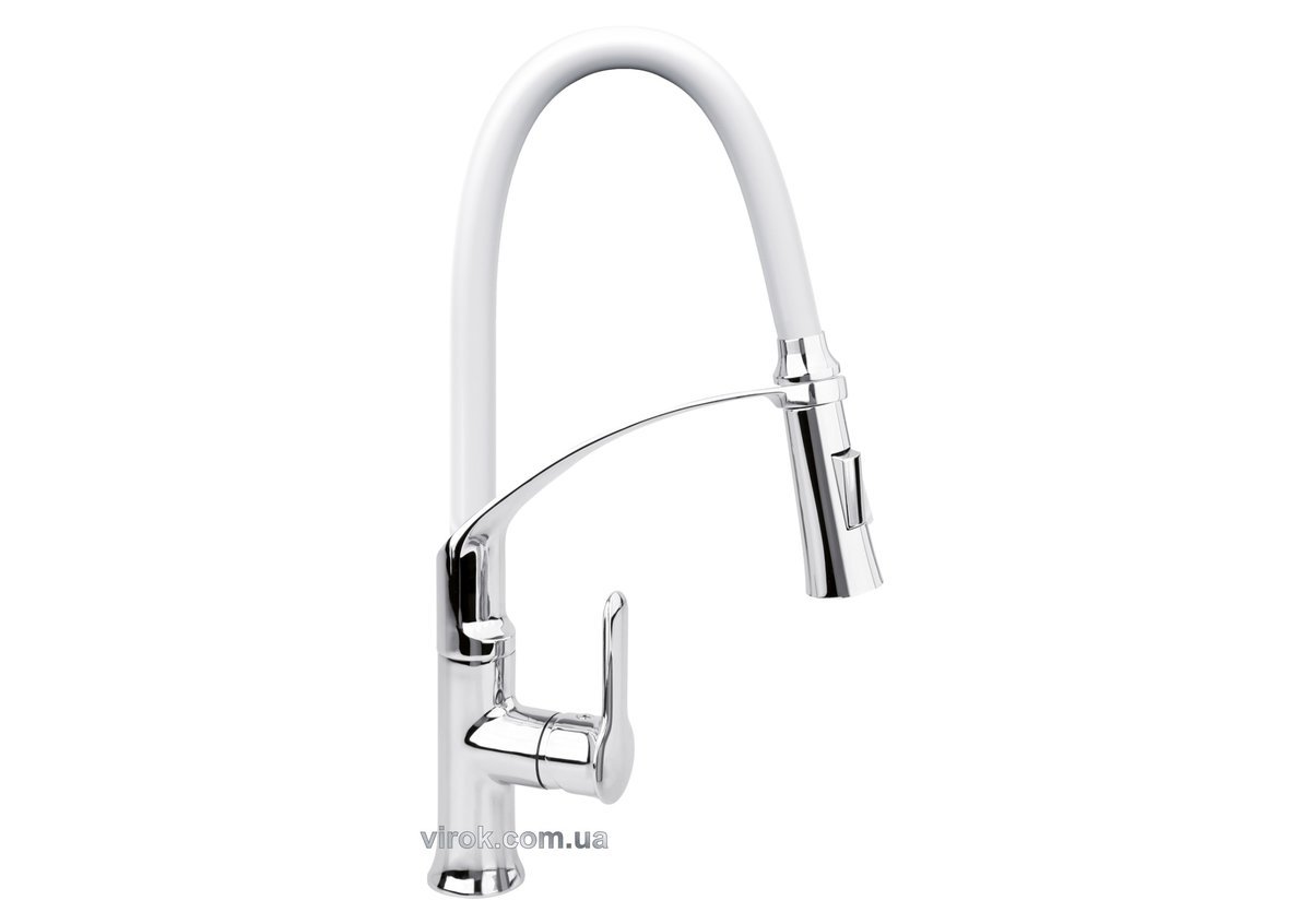 FALA Змішувач води "FLEXIBLE-2" для раковини з гнучкою білою лійкою, регулюв. потоку води, l= 60 см 