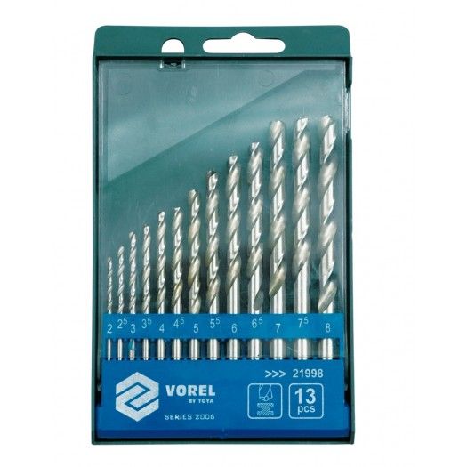STHOR Набір свердл по металу HSS Ø=2,0-8,0 мм, 13 шт.  | 21998