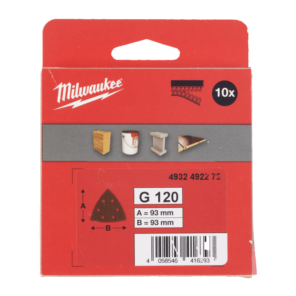 MILWAUKEE Шлифовальные листы 93 X 93 H&L GR 120 - 10шт. | 4932492272