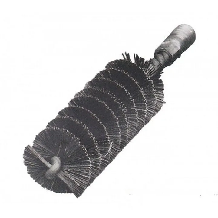 Щетка ерш с хвостовиком 8 мм. 26х55х200 мм. Стальной гофрированный провод LESSMANN