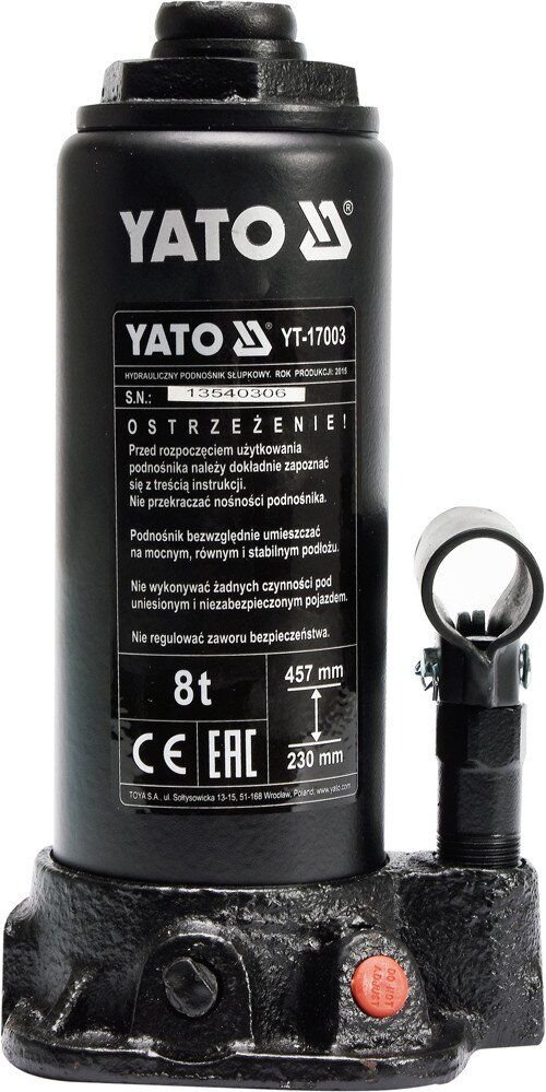 YATO Домкрат гідравлічний стовбцевий YATO : 8 т, H= 230 - 457 мм  | YT-17003
