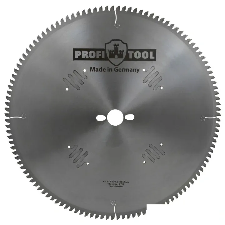 Диск пиляльний 400х3,4х2,8х30 мм, Z=120, форма зубця TFneg, нахил зубця -5° PROFITOOL 2140003 