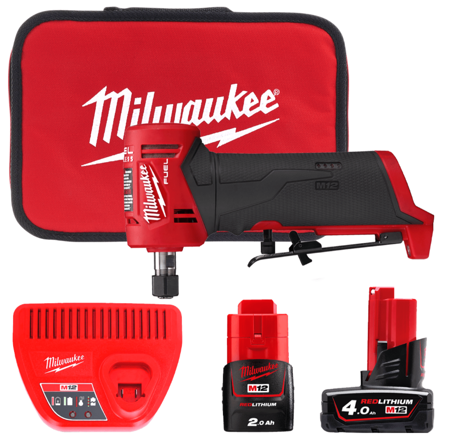 MILWAUKEE Шлифовальная машина аккумуляторная цанговая угловая M12 FDGA-422B FUEL 4933471439 | 493347