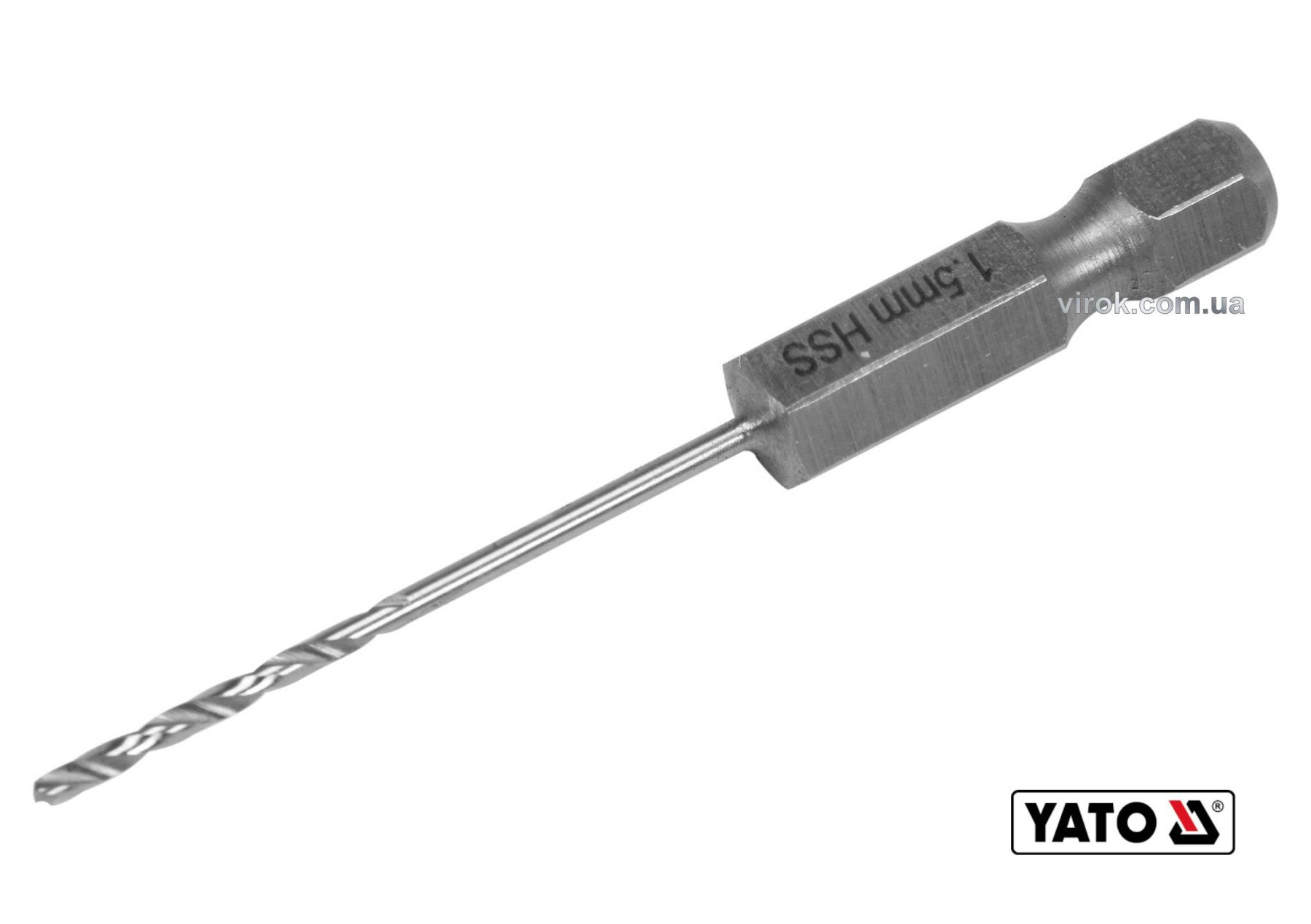 YATO Свердло по металу YATO: HSS6542, Ø=1.5мм, HEX-1/4", l=57/26мм, для нержав., конструкт., легов. 