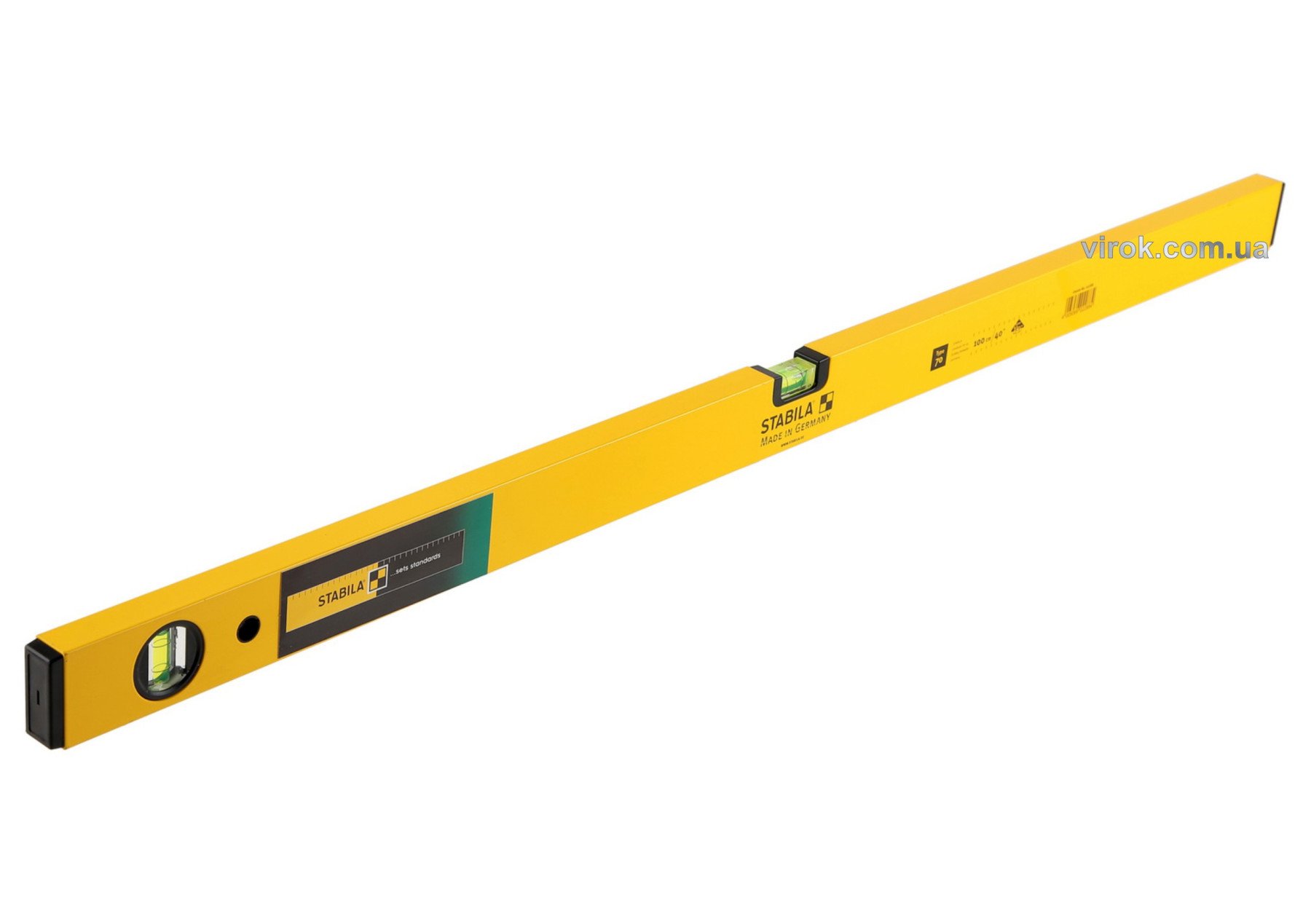 STABILA Рівень Type 70 : L= 100 см, 2 капсули. точн 0,50 mm/m. | 2288