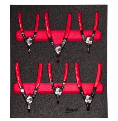 MILWAUKEE Ложемент з щипцями для стопорних кілець, (6шт) | 4932493633