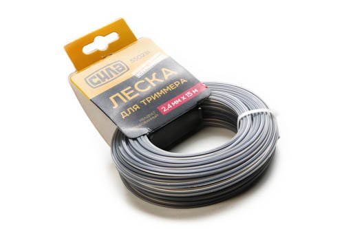 Леска для триммера 2,4мм квадрат армированный 15м СИЛА