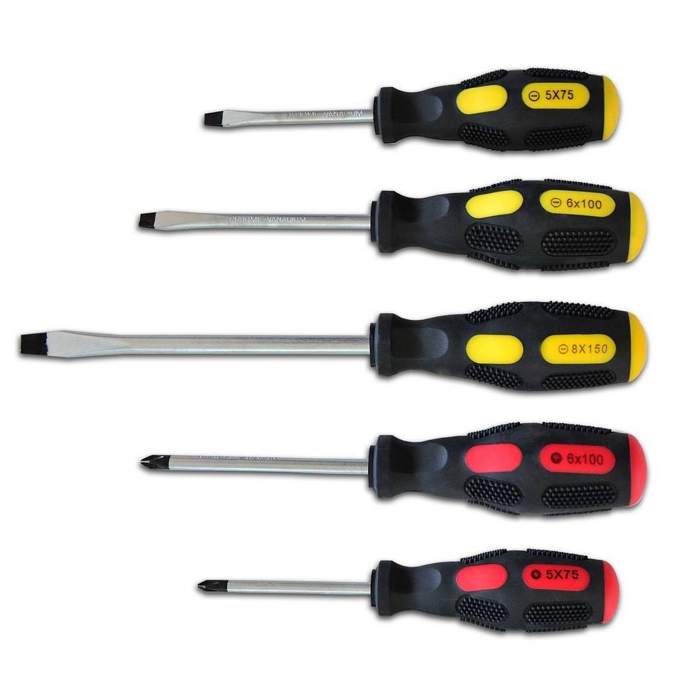 Набір викруток з двокомпонентною ручкою, Cr-V, 5шт Technics | 47-520