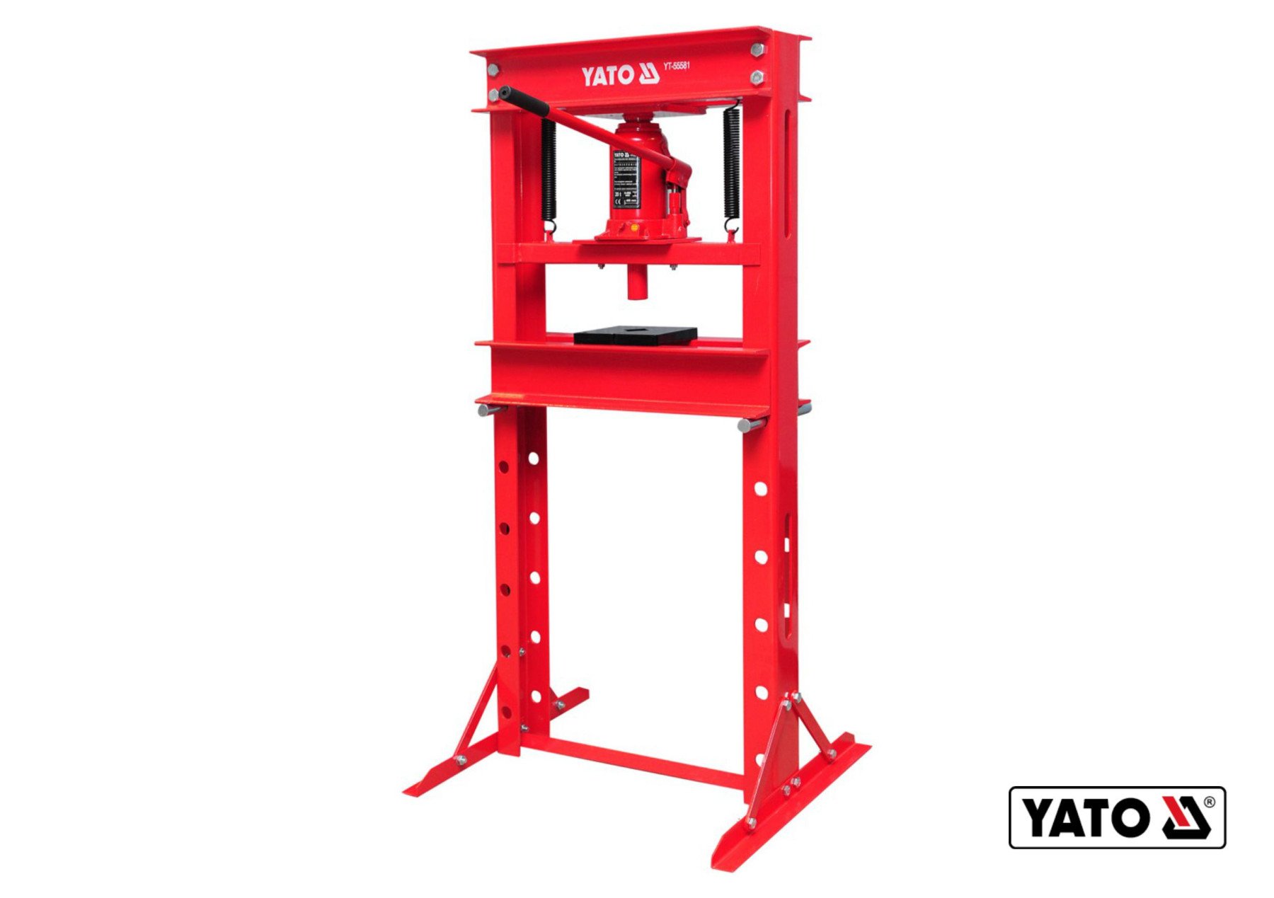YATO Прес гідравлічний рамний YATO; навантаж.- 20 т, роб. зона- 0-695 мм, ширина рами- 490 мм  | YT-