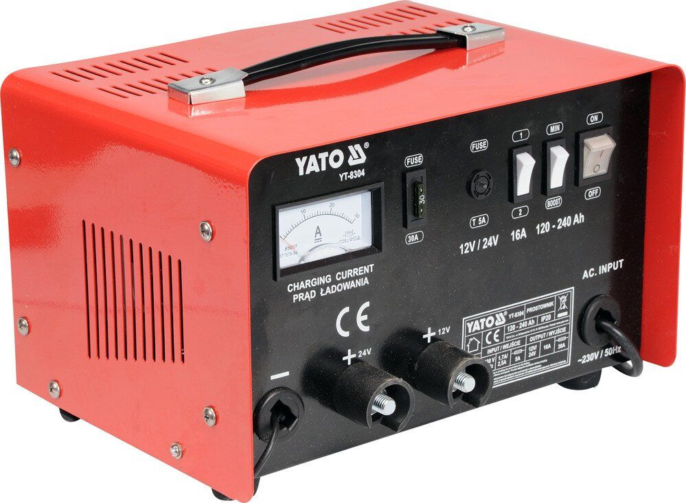YATO Зарядний прилад YATO : 12/24V, 16А, 240Ah  | YT-8304
