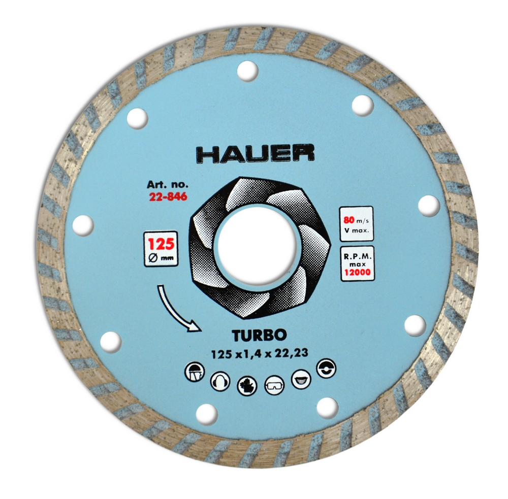 22-845 Алмазний диск "TURBO" 115 мм | Hauer