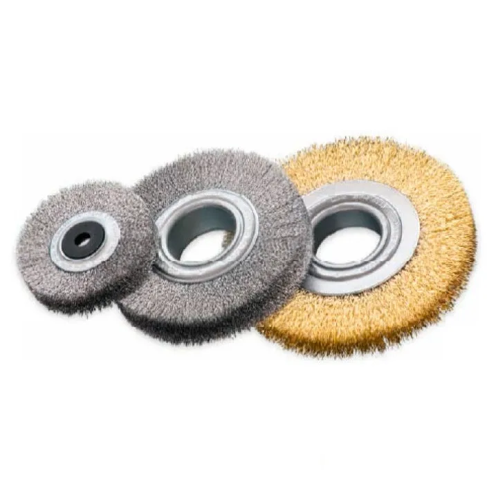 Щетка цилиндрическая 200х27х50 мм, Стальная гофрированная проволока 0.35 мм, 6000 об / мин, LESSMANN