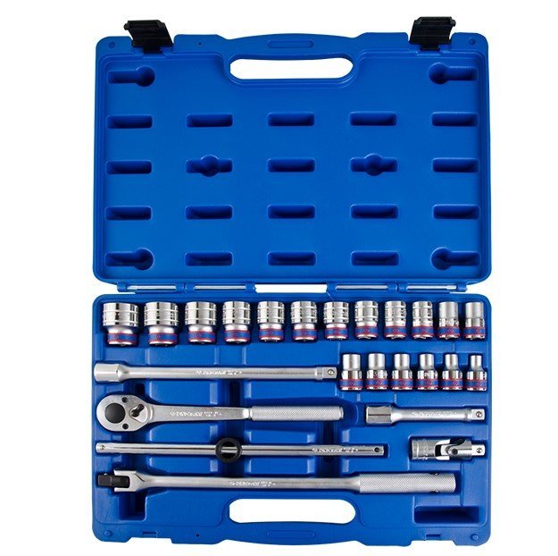 KING TONY Набор головок 1/2" 24 ед. 6-ти гранные, (8-32mm). в пластиковом ящике | 4526MR15