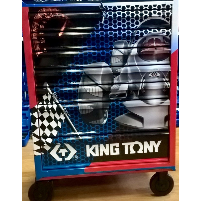 KING TONY Тумба на колесах, 7 ящиков, подшипник, тормоз, !выставочная! | 87434-7BUT