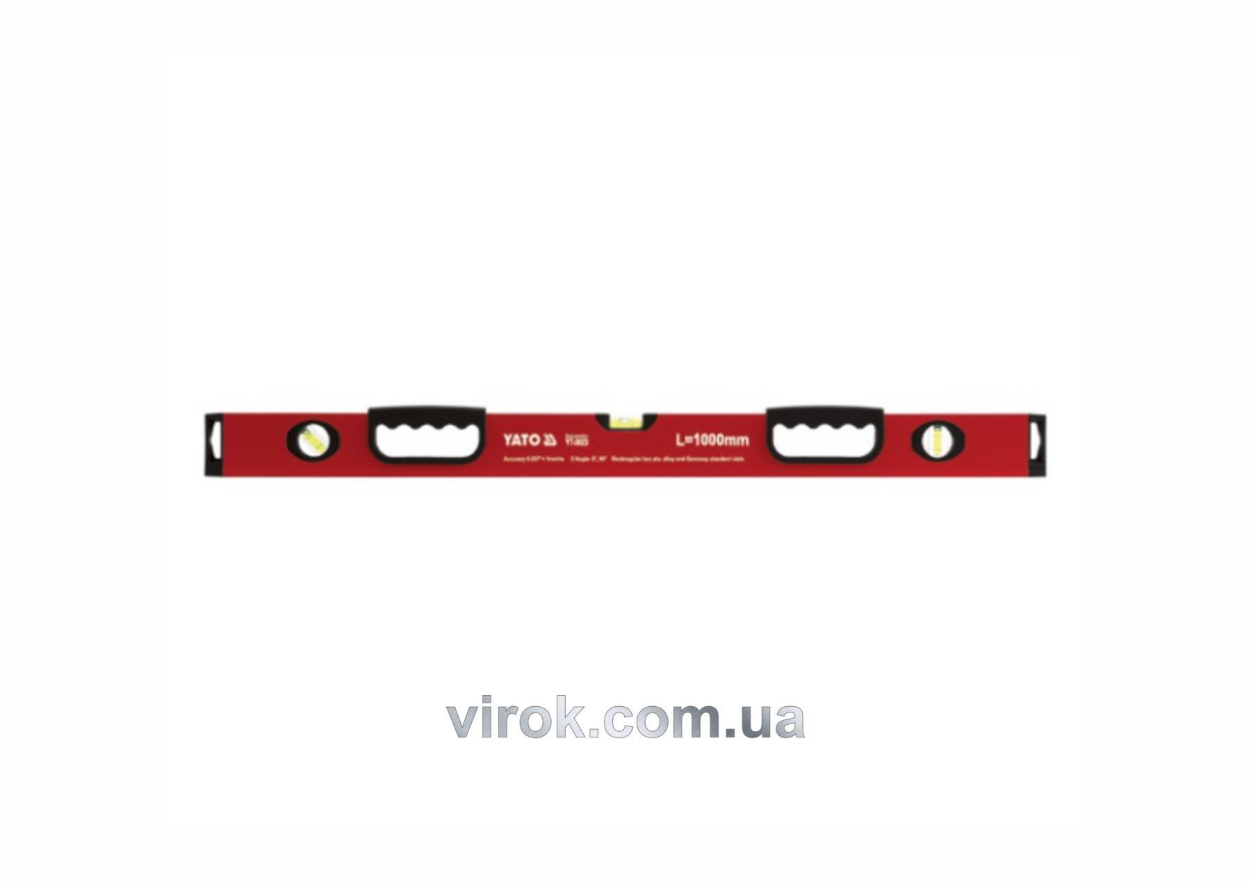 YATO Рівень алюмінієвий YATO : L= 100 см. 3 капсули, 2 ручки  | YT-3024