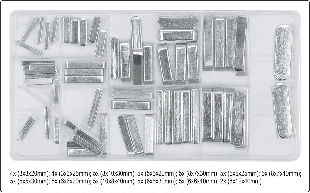 YATO Клини до пасових роликів YATO різних розмірів, 60 шт  | YT-06793