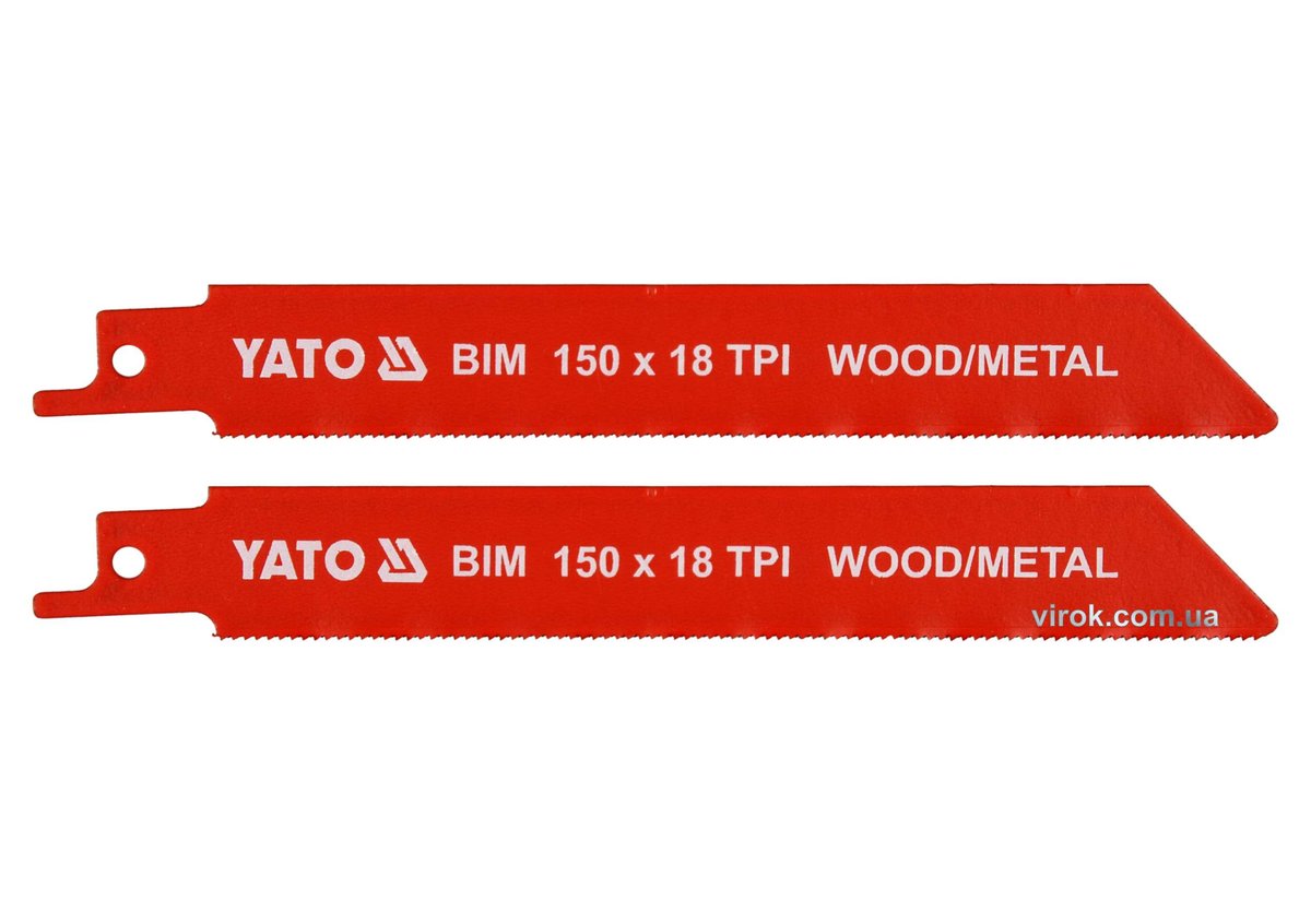 YATO Полотна по дереву і металу, бі-металеві, до шаблевої пили YATO: l=150мм, h=1мм, 18 зубів/1", 2ш