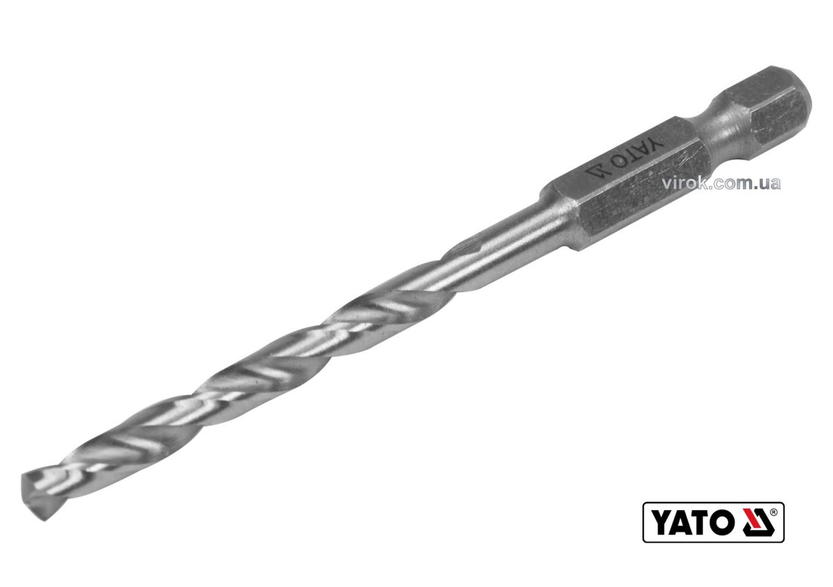 YATO Свердло по металу YATO: HSS6542, Ø=4.5мм, HEX-1/4", l=80/47мм, для нержав., конструкт., легов. 