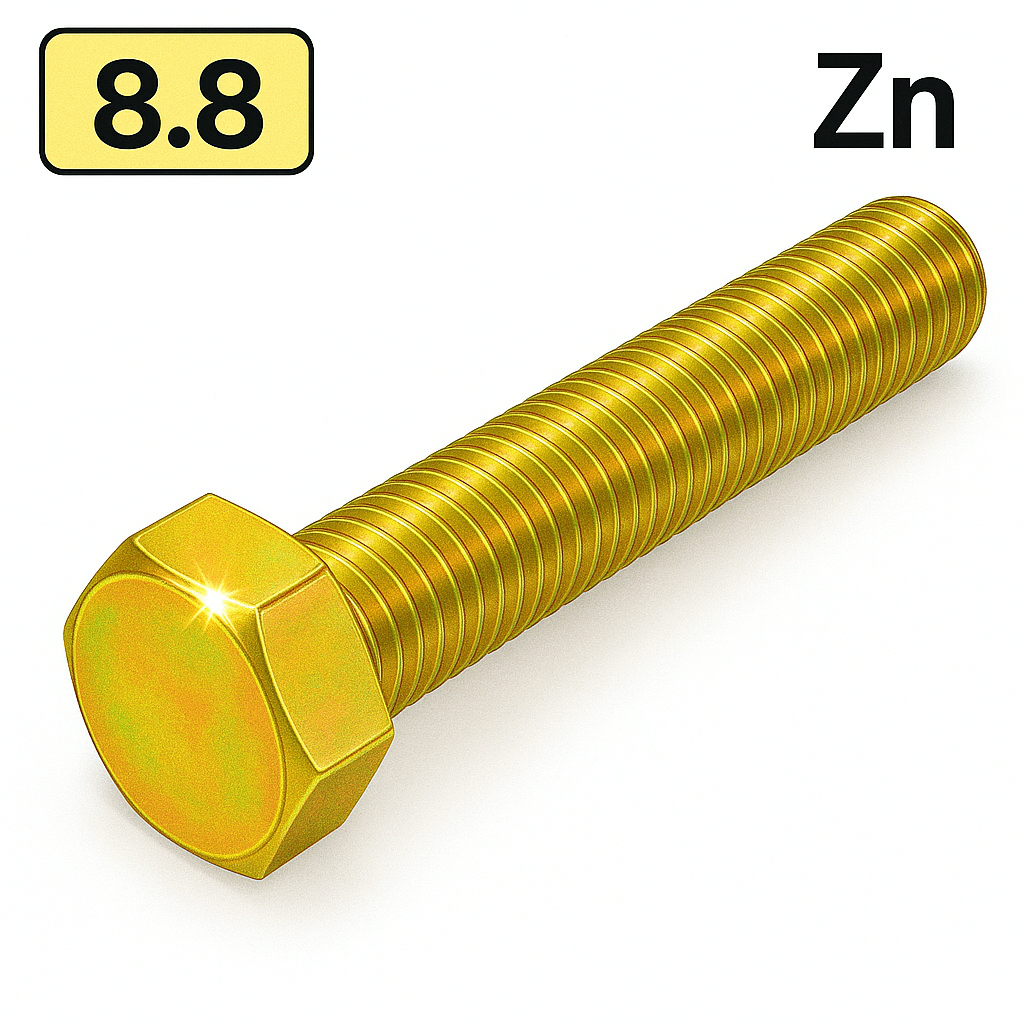 Болт DIN 933 M6x70 8,8 цинк жовтий