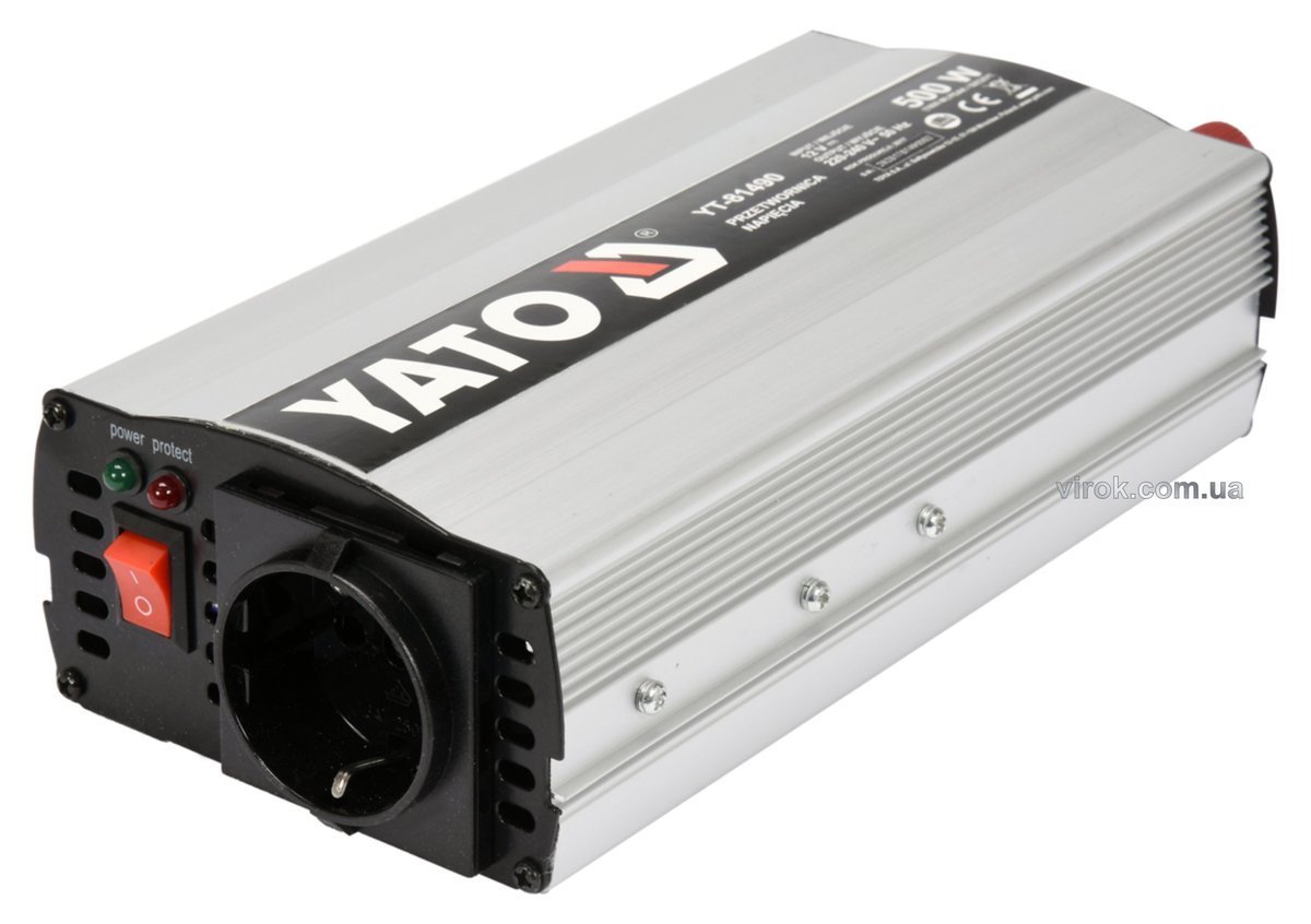 YATO Перетворювач напруги YATO з джерела 12 В DC в 230 В, 500 Вт AC  | YT-81490
