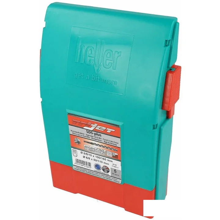 Набор буров HELLER 6/8/10 x 100/160, 6/8 x 50/110 мм TriJET SDS-plus (27465)
